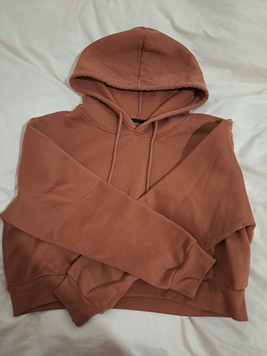 Shein γυναικείο cropped φούτερ με κουκούλα large κεραμιδί σαν καινούργιο