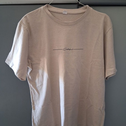 Uyguntarz men's short-sleeve t-shirt new, beige, size L