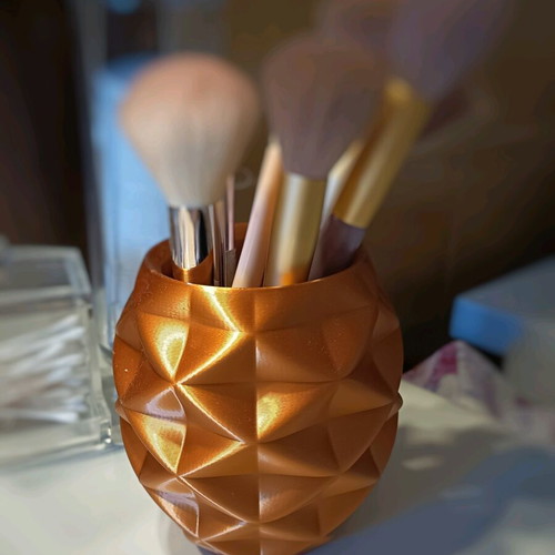 Cosmetic case made to order, 3d printed bronze plastic