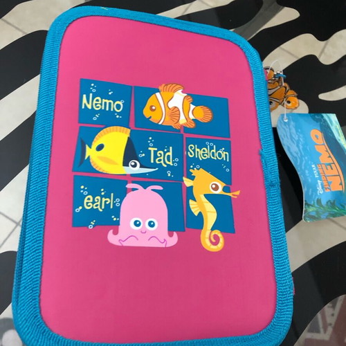 Finding Nemo school pencil case full, new with embroidered Disney logo