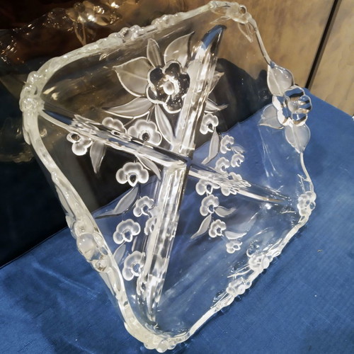 Crystal antique square serving platter Walther Glas like new