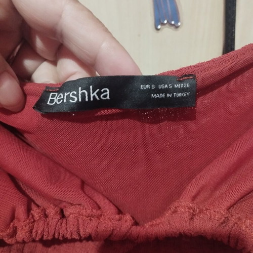 Bershka red midi dress like new, slim fit with side and neckline cutouts