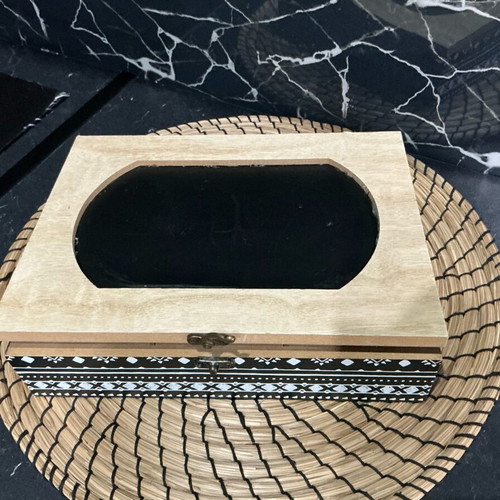 Wooden tea storage box used with 6 compartments