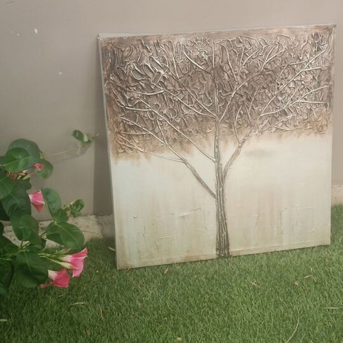Canvas painting with tree theme used