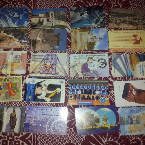 Phone cards used, pack of 20 pieces