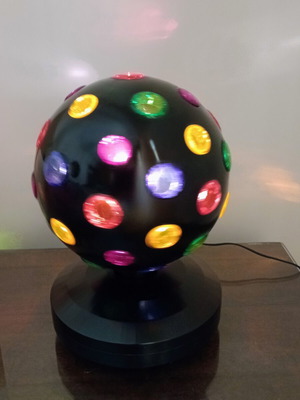 Disco ball table lamp used, colorful 28x18cm