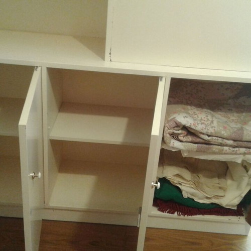Bookcase with bar and glass shelves like new
