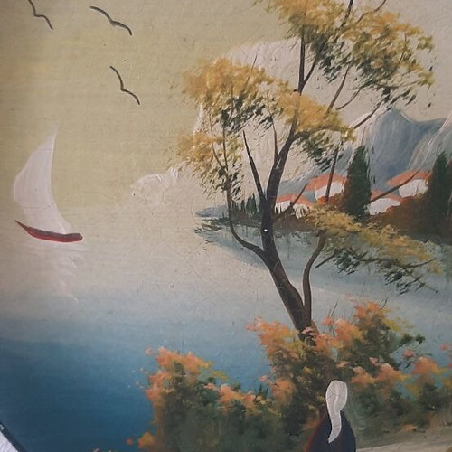 Ceramic plate hand-painted like new