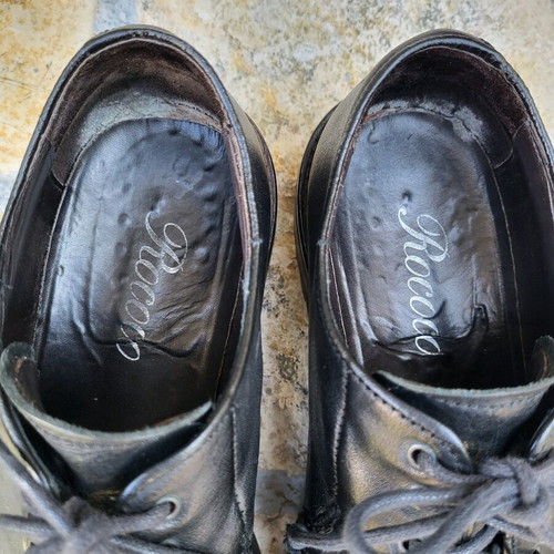 Rococo black leather shoes used size 42.5