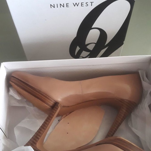 Nine West women's leather pumps used, beige-pink, size 37