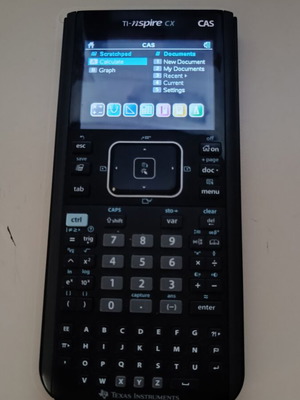 Scientific calculator TI Nspire CX CAS used with new battery and latest firmware