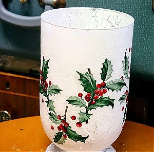 Χειροποίητα διακοσμημένο χριστουγεννιάτικο βάζο, κρακελέ ντεκουπάζ, όταν υπάρχει ρεσώ μέσα φωτίζει υπέροχα λόγω του κρακελέ