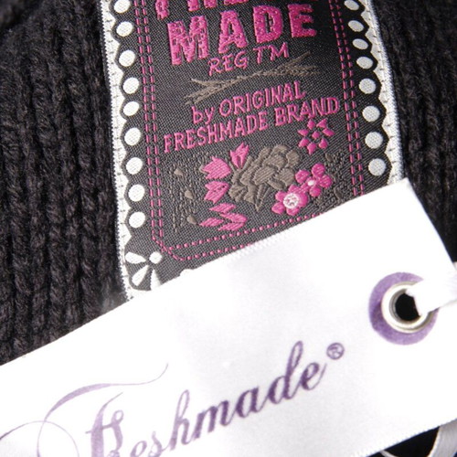 Fresh Made women's knitted dress black, long sleeve