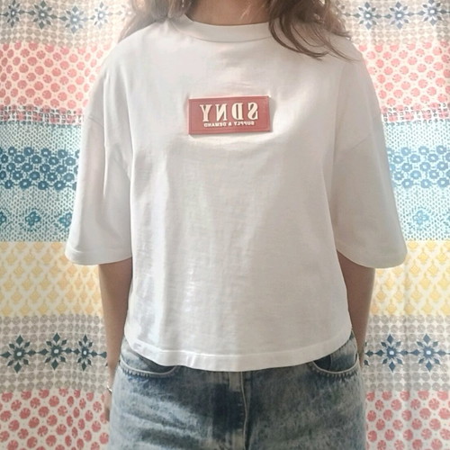 Supply & Demand sports shirt like new, cotton, white and pink