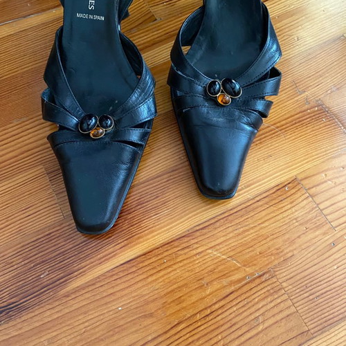 Pedro Miralles leather slingbacks used, size 39, black