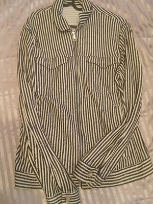 Zara women's striped jacket used, size S, black and white