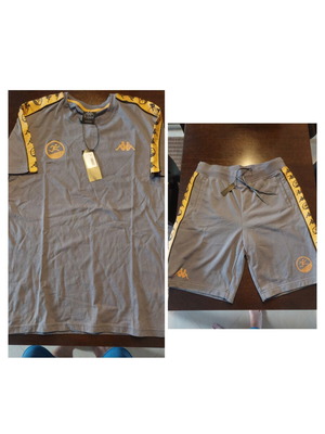 Kappa x ΛΕΞ Limited Edition Grey Medium T-Shirt and Shorts new