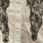 Tuzzi women's white shirt with grey lace small-medium, like new