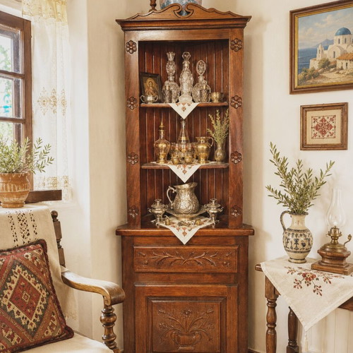 Authentic Naxian Corner Showcase solid wood like new