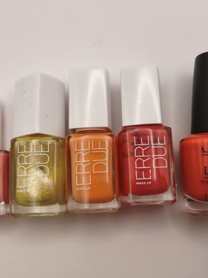 Set of 5 nail polishes OPI and Erre Due used, bright summer colors