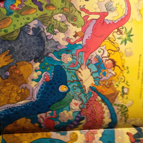 Children's book with dinosaurs