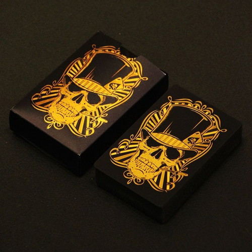 Skull playing cards new, gold with 24k coating