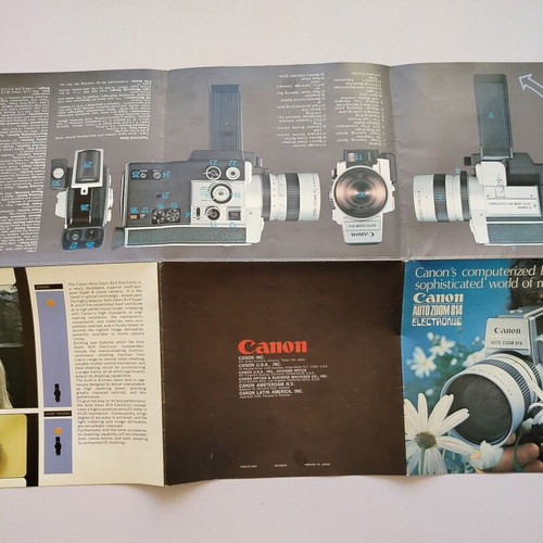 Canon Autozoom 814 Electronic brochures used, pack of 2, 70s