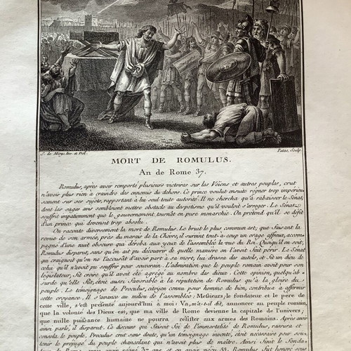 Χαλκογραφία 1770 Ο Θάνατος του Ρωμύλου μεταχειρισμένη 28x21 cm