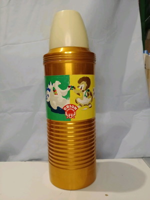 Vintage Orion 60s thermos new, aluminum with cups