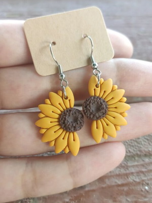 Handmade earrings from polymer clay with steel hooks, new