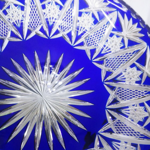 Nachtmann Rom Bleikristall blue platter Germany 50s new