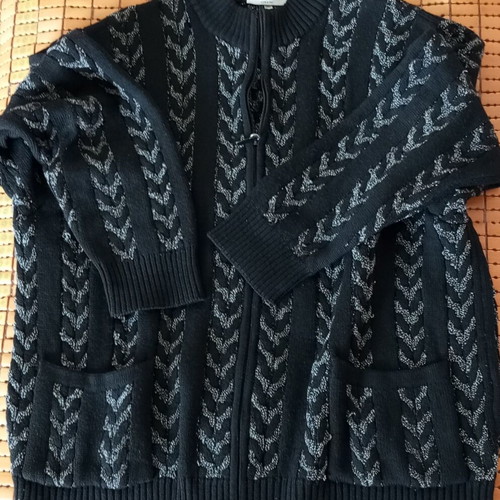 Cortigiani men's cardigan black and gray size 50 like new