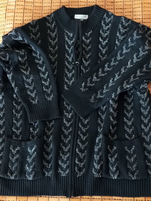 Cortigiani men's cardigan black and gray size 50 like new