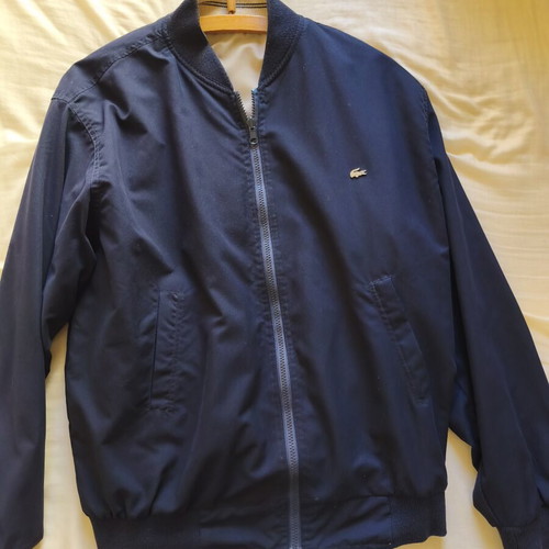 Lacoste reversible men's jacket used, beige and dark blue