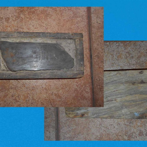 Old traditional knife sharpener used with handmade wooden case
