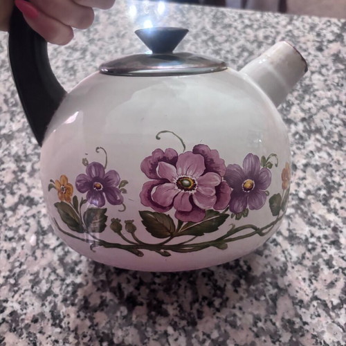 Villeroy and Boch enamel teapot used with floral design