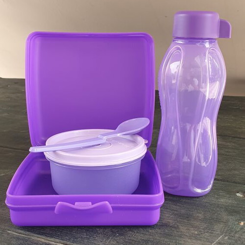 Tupperware kids set 4 pieces new, sandwich box, bowl, spoon, bottle