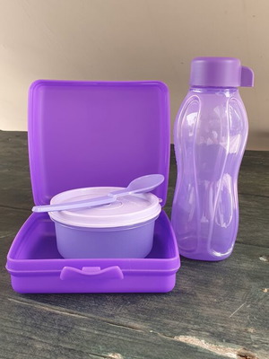 Tupperware kids set 4 pieces new, sandwich box, bowl, spoon, bottle