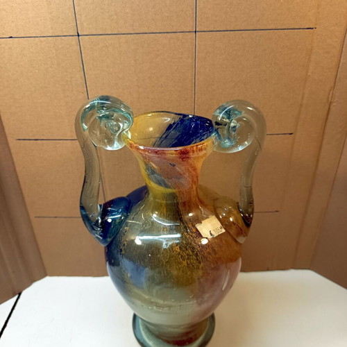Anthologist Handmade Blown Glass Amphora Vase New