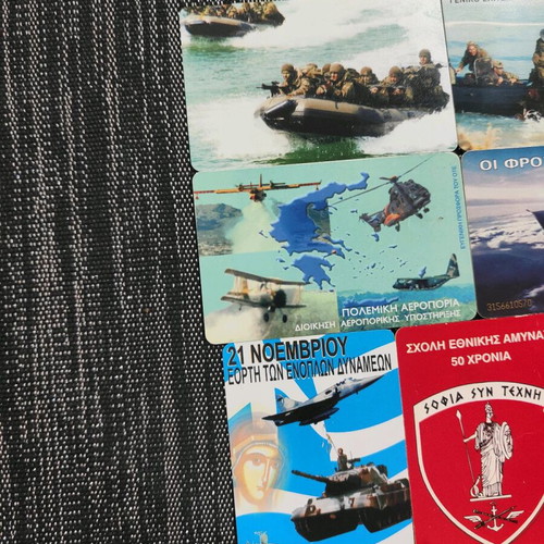 Armed Forces phone cards like new, pack of 7 pieces