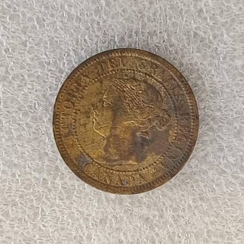 Canada 1 Cent Coin 1884 used, copper