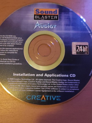 Sound Blaster Audigy 24 Bit Installation And Application CD σαν καινούργιο