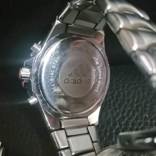 Adidas men's wristwatch like new, white and silver