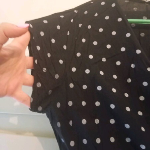 Maxi dress black polka dot like new, medium, cotton summer