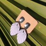 Handmade earrings new, light purple, polymer clay and steel