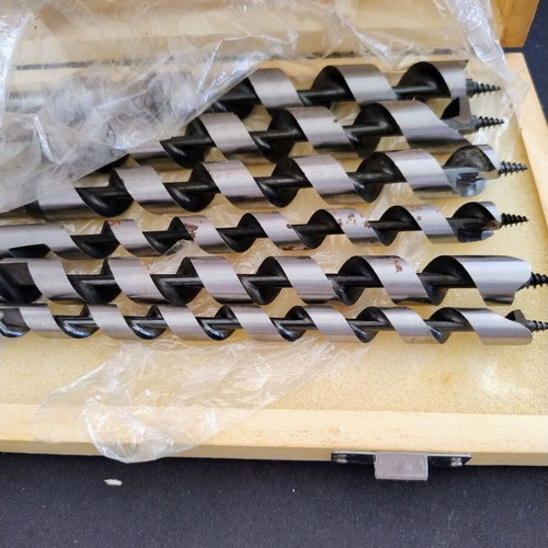 Drill bit set in wooden case like new