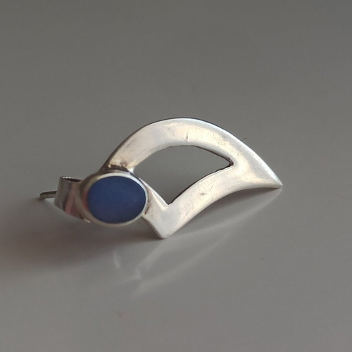 Handmade silver 925 earrings with lapis lazuli like new