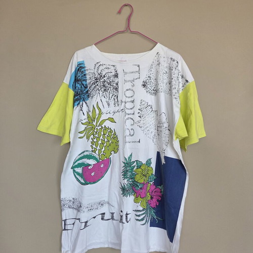 Blouzoforema long white and yellow like new, size XL
