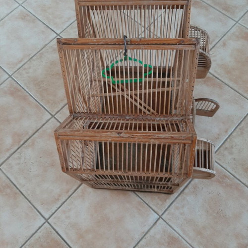 Wooden Birdcage used with feeder and perches