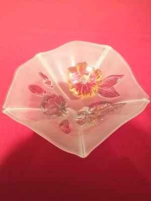 Vintage Mikasa Crystal floral centerpiece bowl